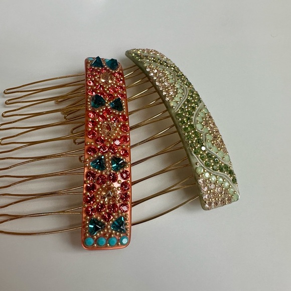 M. C. Davidian Accessories - M. C. Davidian Swarovski Crystal Hair Combs Set - Multicolor